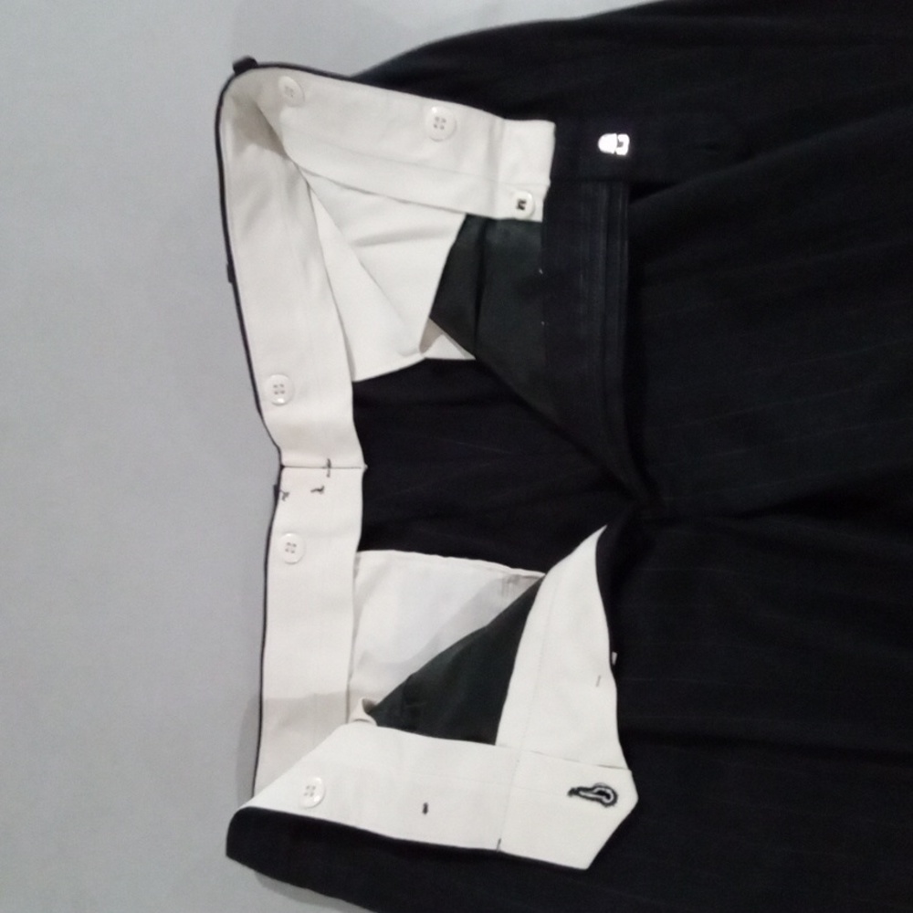 2 pc Botany 500 Striped Black and White Suit - Picture 6 of 12